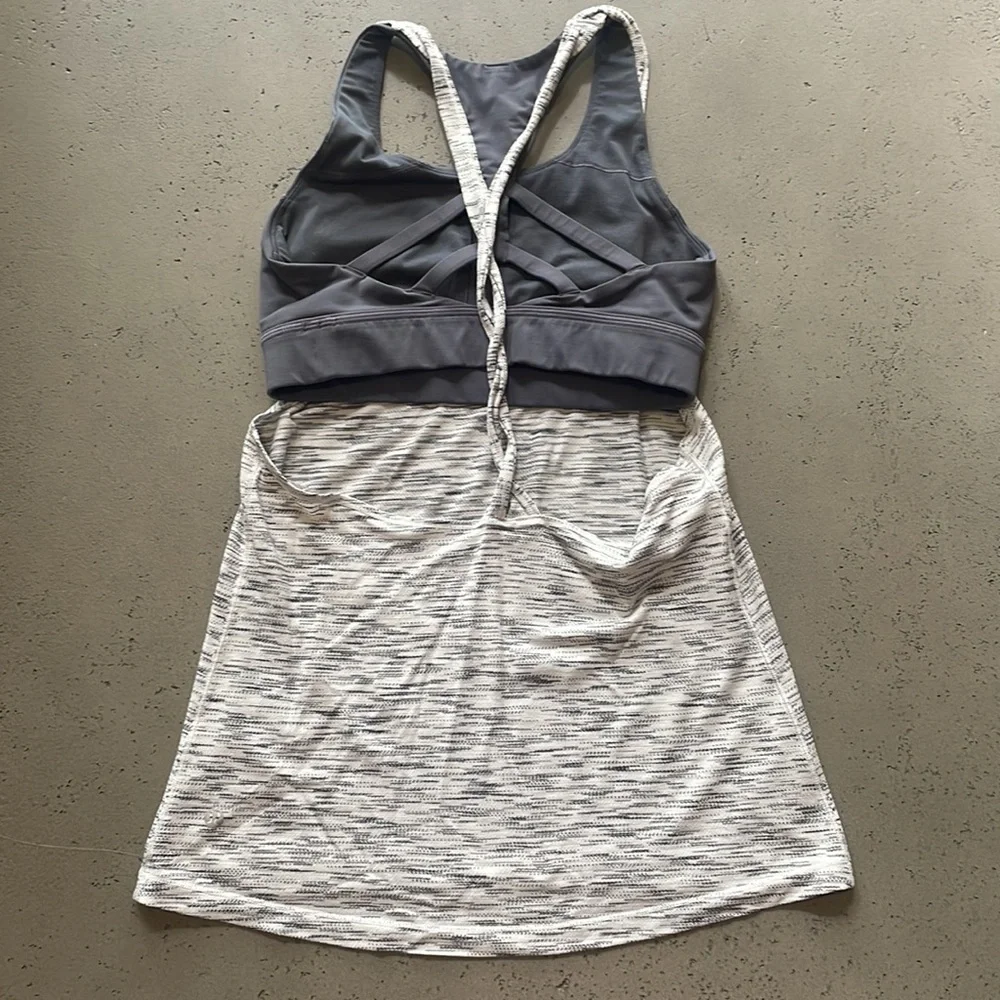 lululemon athletica Charcoal and Heathered White Tank Top